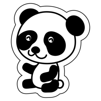 Joyful Panda Sticker (Black)